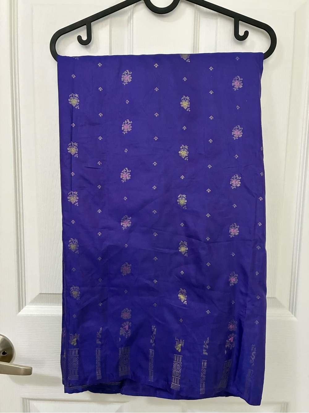 Royal Blue Banarasee Saree with Gold Accents